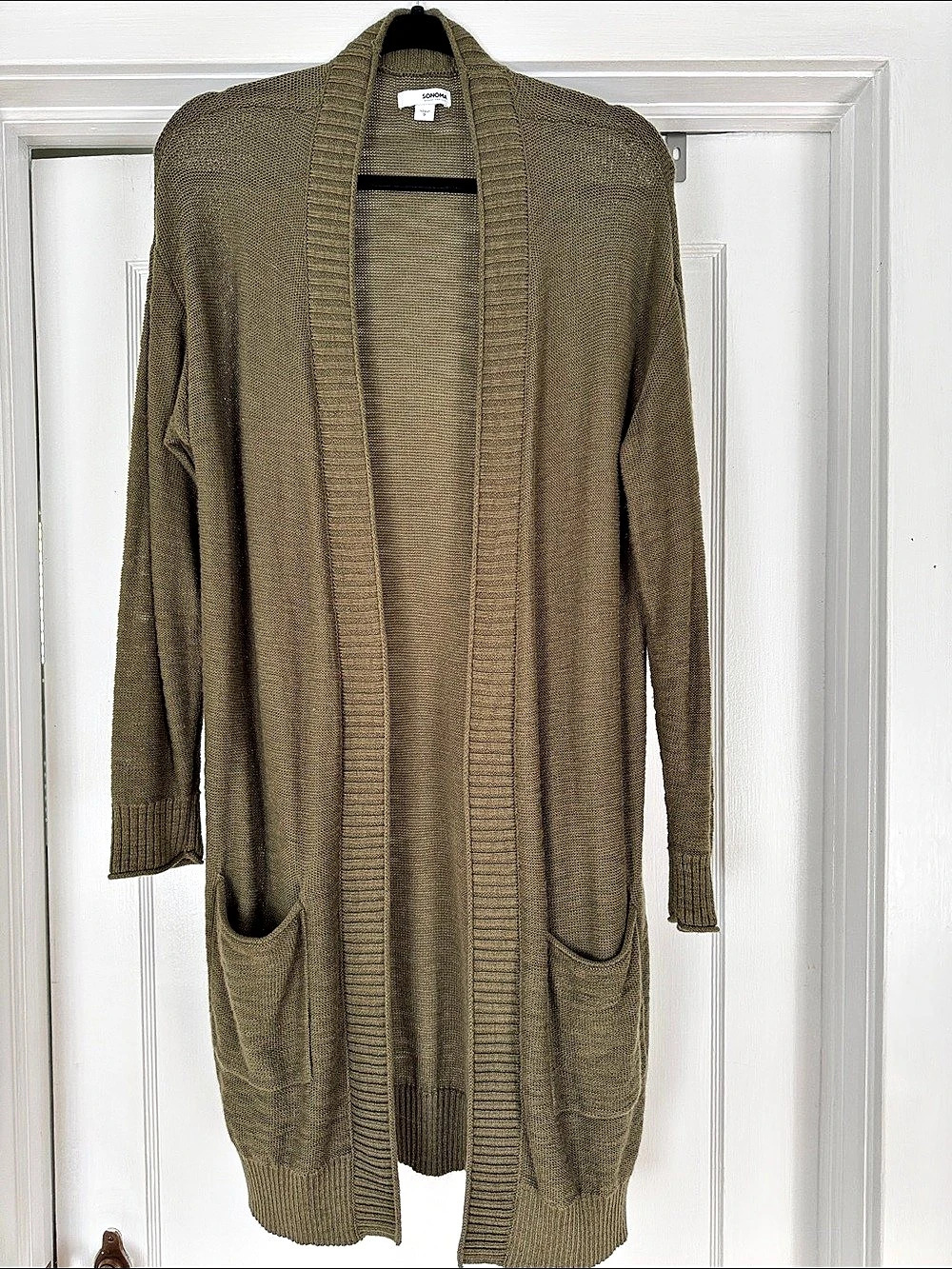 Sonoma Goods For Life Open Front Cardigan in Green Size Small